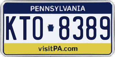 PA license plate KTO8389