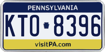 PA license plate KTO8396