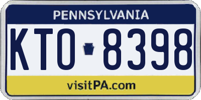 PA license plate KTO8398