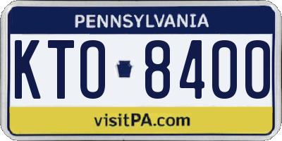 PA license plate KTO8400