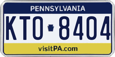 PA license plate KTO8404