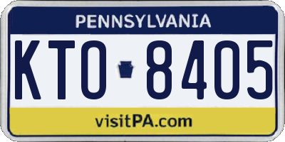 PA license plate KTO8405