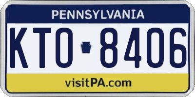 PA license plate KTO8406