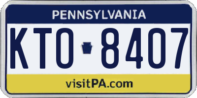 PA license plate KTO8407