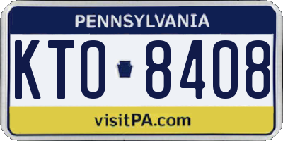 PA license plate KTO8408