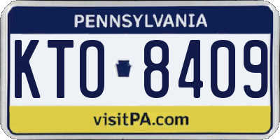 PA license plate KTO8409