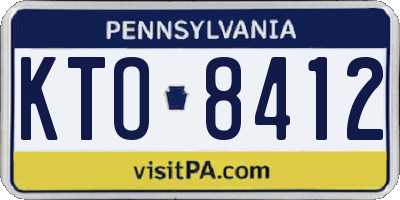 PA license plate KTO8412