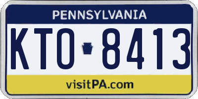 PA license plate KTO8413