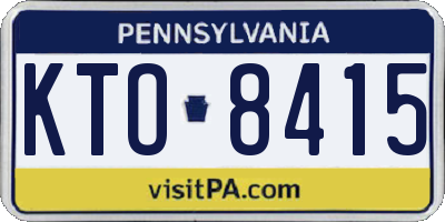 PA license plate KTO8415