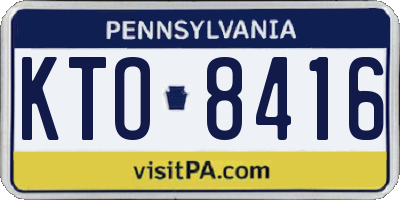 PA license plate KTO8416