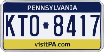 PA license plate KTO8417