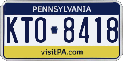 PA license plate KTO8418