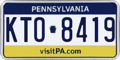 PA license plate KTO8419