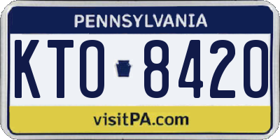 PA license plate KTO8420