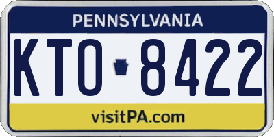 PA license plate KTO8422