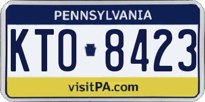 PA license plate KTO8423