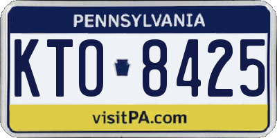 PA license plate KTO8425