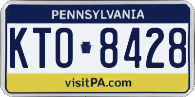 PA license plate KTO8428