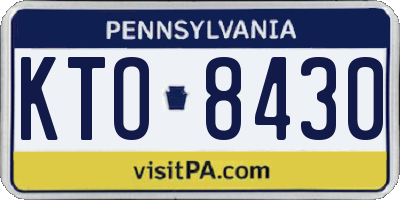 PA license plate KTO8430