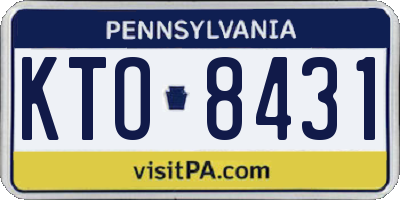 PA license plate KTO8431