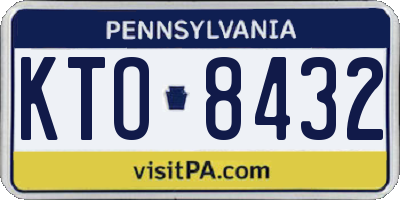 PA license plate KTO8432
