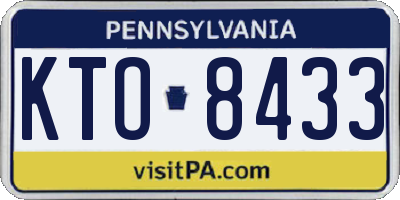 PA license plate KTO8433