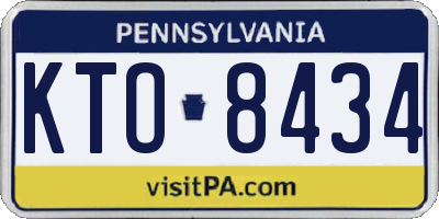 PA license plate KTO8434