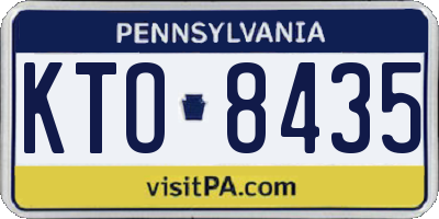 PA license plate KTO8435