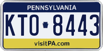 PA license plate KTO8443
