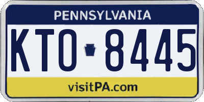 PA license plate KTO8445