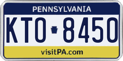 PA license plate KTO8450