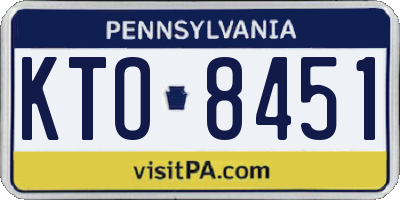PA license plate KTO8451