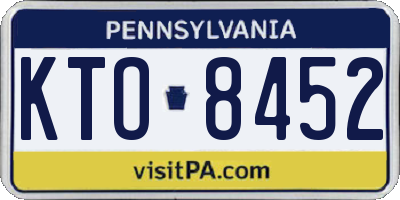 PA license plate KTO8452