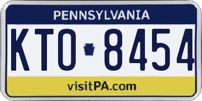 PA license plate KTO8454