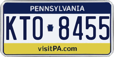 PA license plate KTO8455