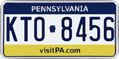 PA license plate KTO8456