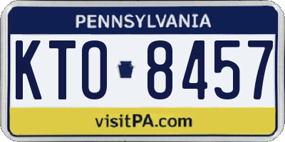 PA license plate KTO8457