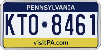 PA license plate KTO8461