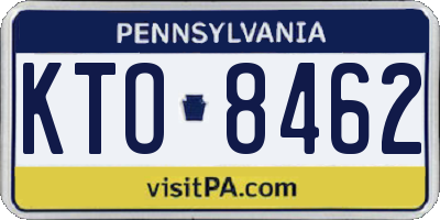 PA license plate KTO8462
