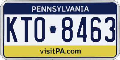 PA license plate KTO8463