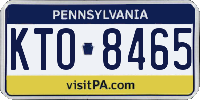 PA license plate KTO8465