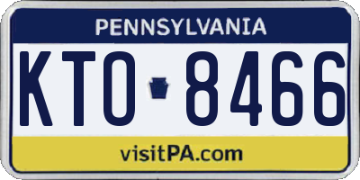 PA license plate KTO8466