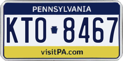 PA license plate KTO8467