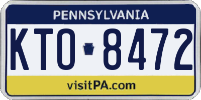 PA license plate KTO8472