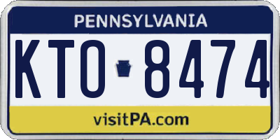 PA license plate KTO8474