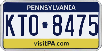 PA license plate KTO8475