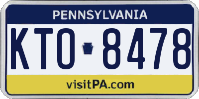 PA license plate KTO8478