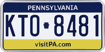 PA license plate KTO8481