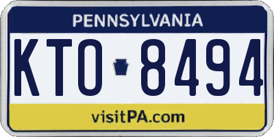 PA license plate KTO8494