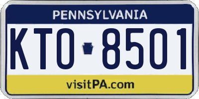 PA license plate KTO8501